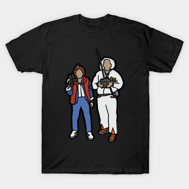 Doc & Marty Flat Design T-Shirt by jeffsmoll